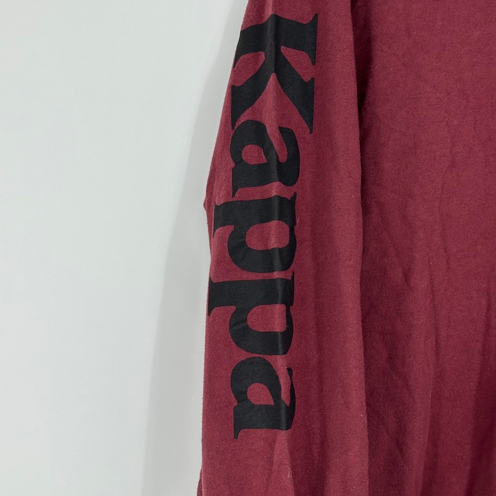 Kappa Men Burgundy Long Sleeve T Shirt Classic Logo Sleeve Graphic M read - Picture 4 of 9